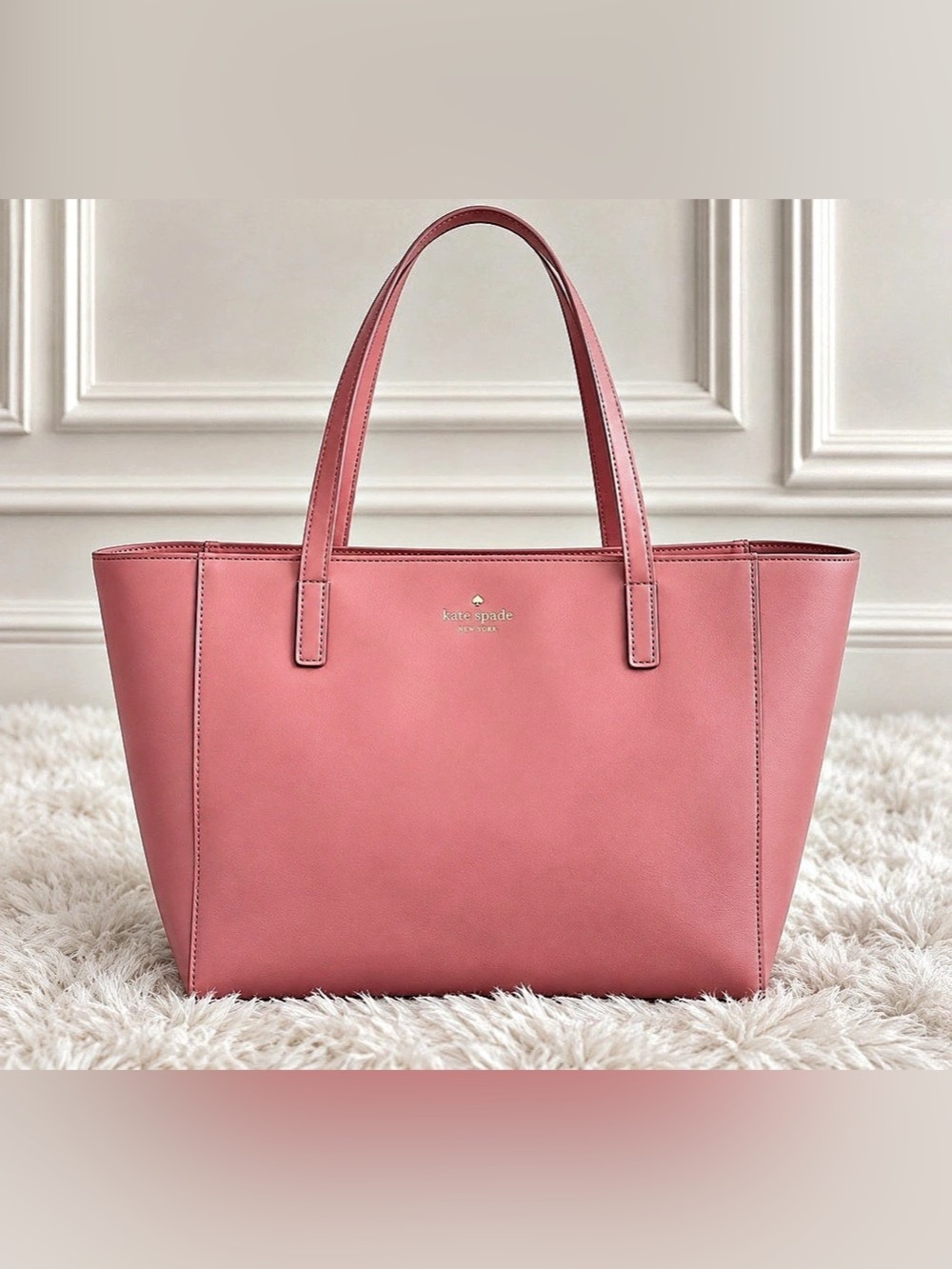 Authentic Kate Spade White Street Violeta Pink Leather Tote Purse EUC
